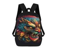 sinyumoney 17inch Colorful Dragon Illustration-1 Sac À Dos Scolaire Imprimé 3D Pour Enfants, Sac D'école Tendance Et Décontracté Pour Garçons, Élèves Du Primaire Et Du Collège
