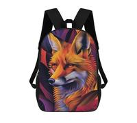 sinyumoney 17inch Colorful Fox Illustration Sac À Dos Scolaire Imprimé 3D Pour Enfants, Sac D'école Tendance Et Décontracté Pour Garçons, Élèves Du Primaire Et Du Collège
