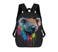 sinyumoney 17inch Colorful Koala Art Print Sac À Dos Scolaire Imprimé 3D Pour Enfants, Sac D'école Tendance Et Décontracté Pour Garçons, Élèves Du Primaire Et Du Collège