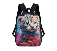 sinyumoney 17inch Colorful Leopard Cub Art Print-5 Sac À Dos Scolaire Imprimé 3D Pour Enfants, Sac D'école Tendance Et Décontracté Pour Garçons, Élèves Du Primaire Et Du Collège