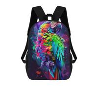 sinyumoney 17inch Colorful Parrot Artwork-1 Sac À Dos Scolaire Imprimé 3D Pour Enfants, Sac D'école Tendance Et Décontracté Pour Garçons, Élèves Du Primaire Et Du Collège