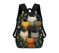 sinyumoney 17inch Cute Cats Garden Illustration Sac À Dos Scolaire Imprimé 3D Pour Enfants, Sac D'école Tendance Et Décontracté Pour Garçons, Élèves Du Primaire Et Du Collège