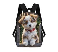 sinyumoney 17inch Cute Puppy Red Collar Sac À Dos Scolaire Imprimé 3D Pour Enfants, Sac D'école Tendance Et Décontracté Pour Garçons, Élèves Du Primaire Et Du Collège