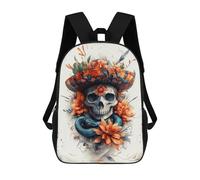 sinyumoney 17inch Day of The Dead Skull Art Print-1 Sac À Dos Scolaire Imprimé 3D Pour Enfants, Sac D'école Tendance Et Décontracté Pour Garçons, Élèves Du Primaire Et Du Collège