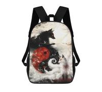 sinyumoney 17inch Death And Life Fox Fantasy Sac À Dos Scolaire Imprimé 3D Pour Enfants, Sac D'école Tendance Et Décontracté Pour Garçons, Élèves Du Primaire Et Du Collège