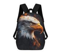 sinyumoney 17inch Eagle Portrait with Orange Splatter Sac À Dos Scolaire Imprimé 3D Pour Enfants, Sac D'école Tendance Et Décontracté Pour Garçons, Élèves Du Primaire Et Du Collège