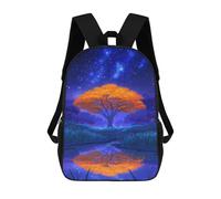 sinyumoney 17inch Enchanted Forest Pond Night Sac À Dos Scolaire Imprimé 3D Pour Enfants, Sac D'école Tendance Et Décontracté Pour Garçons, Élèves Du Primaire Et Du Collège
