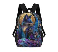 sinyumoney 17inch Enchanted Fox Art Print Sac À Dos Scolaire Imprimé 3D Pour Enfants, Sac D'école Tendance Et Décontracté Pour Garçons, Élèves Du Primaire Et Du Collège