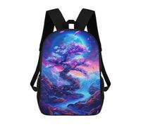 sinyumoney 17inch Enchanted Moonlit Garden Sac À Dos Scolaire Imprimé 3D Pour Enfants, Sac D'école Tendance Et Décontracté Pour Garçons, Élèves Du Primaire Et Du Collège