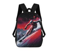 sinyumoney 17inch Extreme Skiing Thrills Red Flag Challenge Sac À Dos Scolaire Imprimé 3D Pour Enfants, Sac D'école Tendance Et Décontracté Pour Garçons, Élèves Du Primaire Et Du Collège