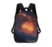 sinyumoney 17inch Fiery Planet Rising Over Mountains Sac À Dos Scolaire Imprimé 3D Pour Enfants, Sac D'école Tendance Et Décontracté Pour Garçons, Élèves Du Primaire Et Du Collège
