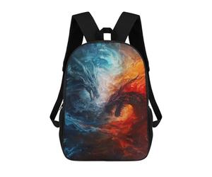sinyumoney 17inch Fire Vs. Ice Dragons Artwork Sac À Dos Scolaire Imprimé 3D Pour Enfants, Sac D'école Tendance Et Décontracté Pour Garçons, Élèves Du Primaire Et Du Collège