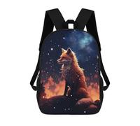 sinyumoney 17inch Fox In Forest Sac À Dos Scolaire Imprimé 3D Pour Enfants, Sac D'école Tendance Et Décontracté Pour Garçons, Élèves Du Primaire Et Du Collège