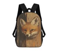 sinyumoney 17inch Fox Painting Wildlife Art Sac À Dos Scolaire Imprimé 3D Pour Enfants, Sac D'école Tendance Et Décontracté Pour Garçons, Élèves Du Primaire Et Du Collège