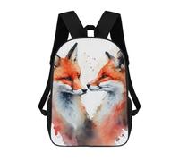 sinyumoney 17inch Fox Romantic Couple Sac À Dos Scolaire Imprimé 3D Pour Enfants, Sac D'école Tendance Et Décontracté Pour Garçons, Élèves Du Primaire Et Du Collège