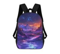 sinyumoney 17inch Galactic Fantasy Landscape Sac À Dos Scolaire Imprimé 3D Pour Enfants, Sac D'école Tendance Et Décontracté Pour Garçons, Élèves Du Primaire Et Du Collège