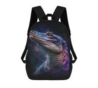 sinyumoney 17inch Galactic Lizard Portrait-2 Sac À Dos Scolaire Imprimé 3D Pour Enfants, Sac D'école Tendance Et Décontracté Pour Garçons, Élèves Du Primaire Et Du Collège