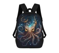 sinyumoney 17inch Galactic Octopus Art Print Sac À Dos Scolaire Imprimé 3D Pour Enfants, Sac D'école Tendance Et Décontracté Pour Garçons, Élèves Du Primaire Et Du Collège