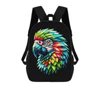 sinyumoney 17inch Geometric Baby Parrot Sac À Dos Scolaire Imprimé 3D Pour Enfants, Sac D'école Tendance Et Décontracté Pour Garçons, Élèves Du Primaire Et Du Collège
