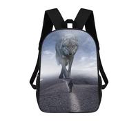 sinyumoney 17inch Giant Wolf Vs Man Mindset Sac À Dos Scolaire Imprimé 3D Pour Enfants, Sac D'école Tendance Et Décontracté Pour Garçons, Élèves Du Primaire Et Du Collège