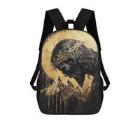sinyumoney 17inch Golden Crown of Thorns Art Print Sac À Dos Scolaire Imprimé 3D Pour Enfants, Sac D'école Tendance Et Décontracté Pour Garçons, Élèves Du Primaire Et Du Collège