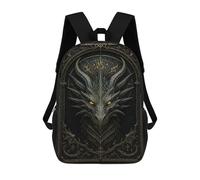 sinyumoney 17inch Infernal Dragon Head - Gothic Demon Beast Poster Sac À Dos Scolaire Imprimé 3D Pour Enfants, Sac D'école Tendance Et Décontracté Pour Garçons, Élèves Du Primaire Et Du Collège