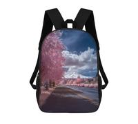 sinyumoney 17inch Infrared Cherry Blossom Road Sac À Dos Scolaire Imprimé 3D Pour Enfants, Sac D'école Tendance Et Décontracté Pour Garçons, Élèves Du Primaire Et Du Collège