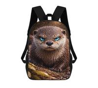 sinyumoney 17inch Intense Otter Portrait with Blue Eyes Sac À Dos Scolaire Imprimé 3D Pour Enfants, Sac D'école Tendance Et Décontracté Pour Garçons, Élèves Du Primaire Et Du Collège