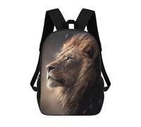 sinyumoney 17inch Lion Portrait Rain Sac À Dos Scolaire Imprimé 3D Pour Enfants, Sac D'école Tendance Et Décontracté Pour Garçons, Élèves Du Primaire Et Du Collège