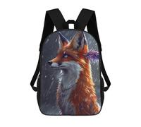 sinyumoney 17inch Magical Fox Pendant Snowfall Sac À Dos Scolaire Imprimé 3D Pour Enfants, Sac D'école Tendance Et Décontracté Pour Garçons, Élèves Du Primaire Et Du Collège