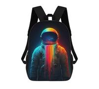 sinyumoney 17inch Neon Astronaut Space Exploration Art Sac À Dos Scolaire Imprimé 3D Pour Enfants, Sac D'école Tendance Et Décontracté Pour Garçons, Élèves Du Primaire Et Du Collège