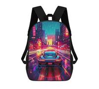 sinyumoney 17inch Neon City Speed Sac À Dos Scolaire Imprimé 3D Pour Enfants, Sac D'école Tendance Et Décontracté Pour Garçons, Élèves Du Primaire Et Du Collège