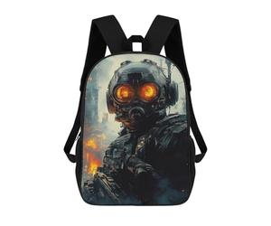 sinyumoney 17inch Post-Apocalyptic Warrior Armor Sac À Dos Scolaire Imprimé 3D Pour Enfants, Sac D'école Tendance Et Décontracté Pour Garçons, Élèves Du Primaire Et Du Collège