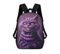 sinyumoney 17inch Purple Cheshire Cat Art Print Sac À Dos Scolaire Imprimé 3D Pour Enfants, Sac D'école Tendance Et Décontracté Pour Garçons, Élèves Du Primaire Et Du Collège
