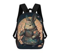 sinyumoney 17inch Rabbit in Floral Armor Art Print Sac À Dos Scolaire Imprimé 3D Pour Enfants, Sac D'école Tendance Et Décontracté Pour Garçons, Élèves Du Primaire Et Du Collège