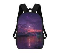 sinyumoney 17inch Rainbow Bridge Reflections Sac À Dos Scolaire Imprimé 3D Pour Enfants, Sac D'école Tendance Et Décontracté Pour Garçons, Élèves Du Primaire Et Du Collège
