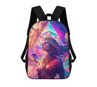 sinyumoney 17inch Rainbow Geometry Goddess 2 Sac À Dos Scolaire Imprimé 3D Pour Enfants, Sac D'école Tendance Et Décontracté Pour Garçons, Élèves Du Primaire Et Du Collège