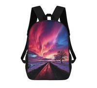 sinyumoney 17inch Road to Northern Lights Sac À Dos Scolaire Imprimé 3D Pour Enfants, Sac D'école Tendance Et Décontracté Pour Garçons, Élèves Du Primaire Et Du Collège