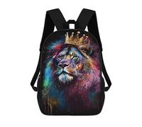 sinyumoney 17inch Royal Lion Art Print Sac À Dos Scolaire Imprimé 3D Pour Enfants, Sac D'école Tendance Et Décontracté Pour Garçons, Élèves Du Primaire Et Du Collège