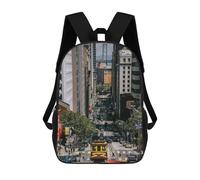 sinyumoney 17inch San Francisco Cityscape Sac À Dos Scolaire Imprimé 3D Pour Enfants, Sac D'école Tendance Et Décontracté Pour Garçons, Élèves Du Primaire Et Du Collège