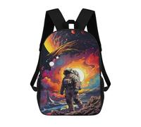 sinyumoney 17inch Space Astronaut Adventure -3 Sac À Dos Scolaire Imprimé 3D Pour Enfants, Sac D'école Tendance Et Décontracté Pour Garçons, Élèves Du Primaire Et Du Collège