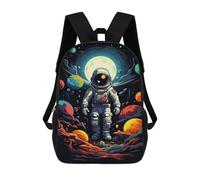 sinyumoney 17inch Space Astronaut Adventure Sac À Dos Scolaire Imprimé 3D Pour Enfants, Sac D'école Tendance Et Décontracté Pour Garçons, Élèves Du Primaire Et Du Collège