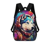 sinyumoney 17inch Space Dog Explorer-154 Sac À Dos Scolaire Imprimé 3D Pour Enfants, Sac D'école Tendance Et Décontracté Pour Garçons, Élèves Du Primaire Et Du Collège