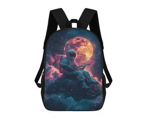 sinyumoney 17inch Space Guitarist Cosmic Serenade Sac À Dos Scolaire Imprimé 3D Pour Enfants, Sac D'école Tendance Et Décontracté Pour Garçons, Élèves Du Primaire Et Du Collège