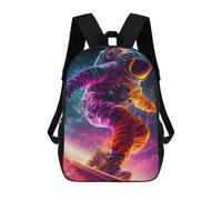 sinyumoney 17inch Space Snowboarding Adventure Sac À Dos Scolaire Imprimé 3D Pour Enfants, Sac D'école Tendance Et Décontracté Pour Garçons, Élèves Du Primaire Et Du Collège