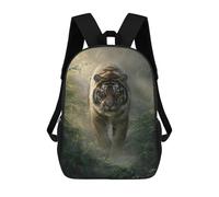 sinyumoney 17inch Tiger in Amazon Rainforest-1 Sac À Dos Scolaire Imprimé 3D Pour Enfants, Sac D'école Tendance Et Décontracté Pour Garçons, Élèves Du Primaire Et Du Collège