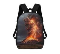 sinyumoney 17inch Volcano Eruption with Lightning Strikes-5 Sac À Dos Scolaire Imprimé 3D Pour Enfants, Sac D'école Tendance Et Décontracté Pour Garçons, Élèves Du Primaire Et Du Collège