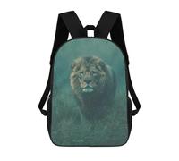 sinyumoney 17inch Wild Lion in Misty Grassland Sac À Dos Scolaire Imprimé 3D Pour Enfants, Sac D'école Tendance Et Décontracté Pour Garçons, Élèves Du Primaire Et Du Collège