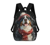 sinyumoney 17inch Winter Wonderland Dog-15 Sac À Dos Scolaire Imprimé 3D Pour Enfants, Sac D'école Tendance Et Décontracté Pour Garçons, Élèves Du Primaire Et Du Collège