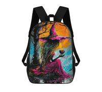sinyumoney 17inch Witch Holding Cauldron Sac À Dos Scolaire Imprimé 3D Pour Enfants, Sac D'école Tendance Et Décontracté Pour Garçons, Élèves Du Primaire Et Du Collège